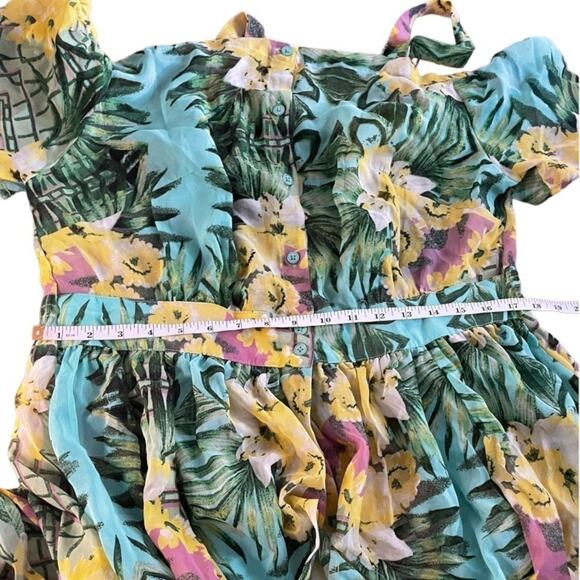 Tropical High low Cold Shoulder Blouse size 14/16 I - Picture 3 of 5
